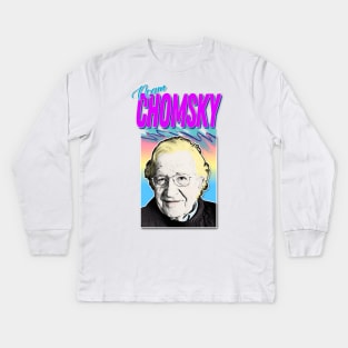 Noam Chomsky Retro 80s Styled Design Kids Long Sleeve T-Shirt